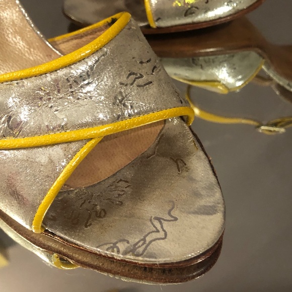 Real Tango shoes Aurora Lubiz silver yellow Hand Made in Buenos Aires 34 4 - Picture 2 of 10